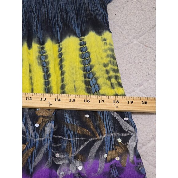 Riviera Sun Women's Multicolor Tie Dye Short Sleeve Dress Sequins Free Plus NWT - Picture 8 of 10